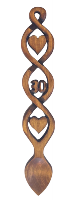 Llwy Garu 30ain Penblwydd Priodas Glasurol - 021b