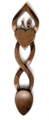 Llwy Garu 15fed Penblwydd Priodas - 019c