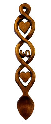 Llwy Garu 40fed Penblwydd Priodas Glasurol - 022b