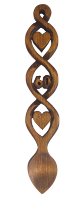 Llwy Garu 60ain Penblwydd Priodas Glasurol - 024f